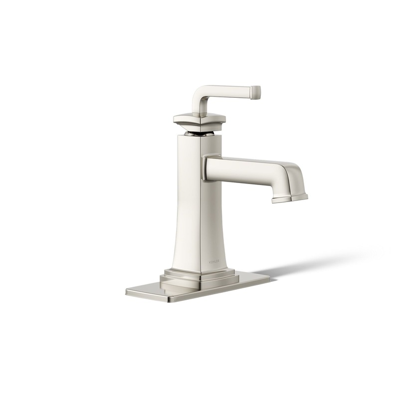 KOHLER K-27400-4K-SN Riff Single-Handle Bathroom Sink Faucet, 1.0 Gpm In Vibrant Polished Nickel