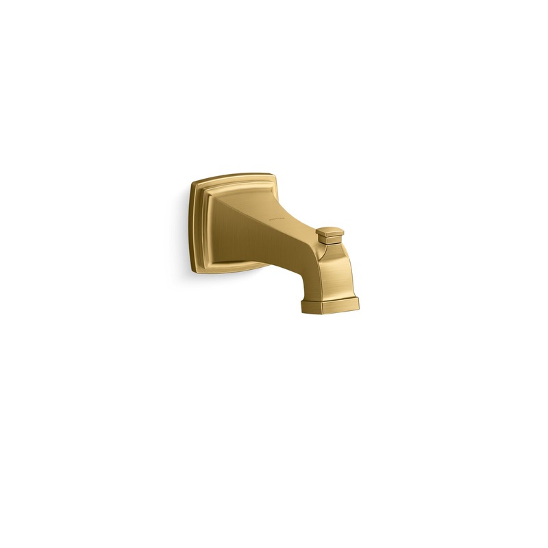 KOHLER K-27406-2MB Riff Wall-Mount Bath Spout With Diverter In Vibrant Brushed Moderne Brass