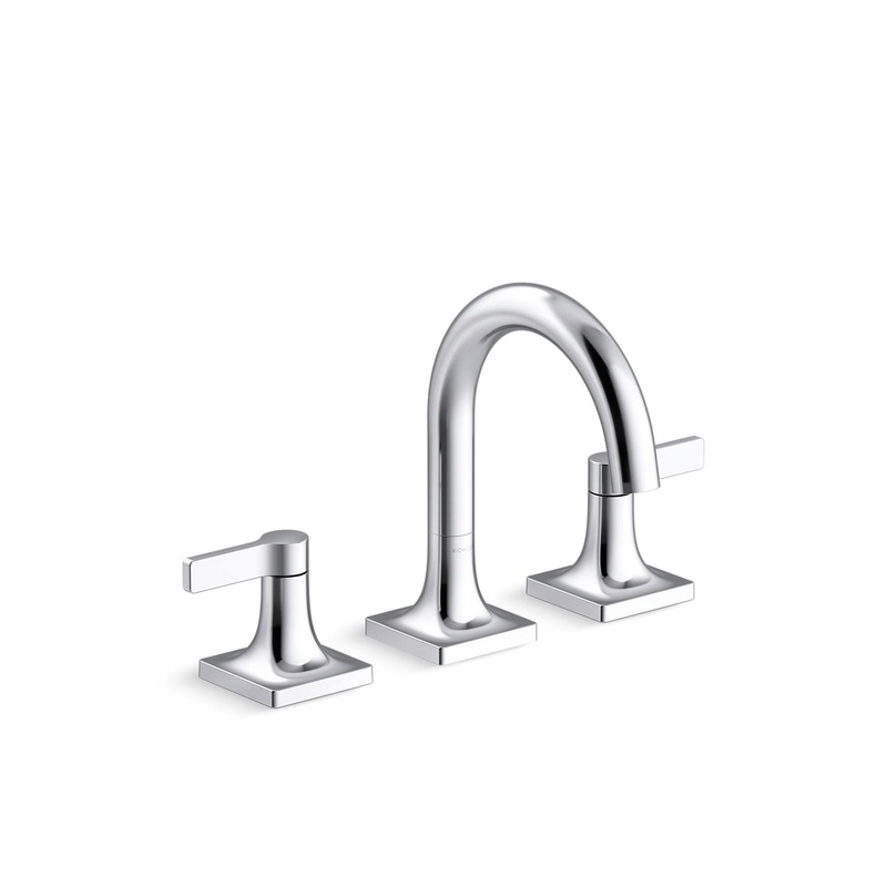KOHLER K-28125-4N-CP Venza Widespread Bathroom Sink Faucet, 0.5 Gpm In Polished Chrome