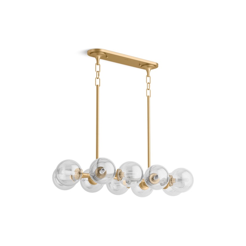 KOHLER K-31766-CH10-2GL Bellera 38" Linear Chandelier In Brushed Moderne Brass