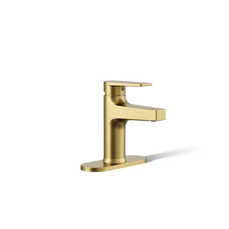 KOHLER K-74021-4-2MB Taut Single-Handle Bathroom Sink Faucet, 1.2 Gpm In Vibrant Brushed Moderne Brass