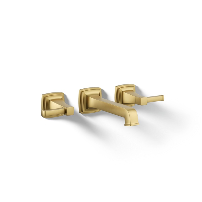 KOHLER K-T26432-4-2MB Riff Wall-Mount Bathroom Sink Faucet Trim, 1.2 Gpm In Vibrant Brushed Moderne Brass