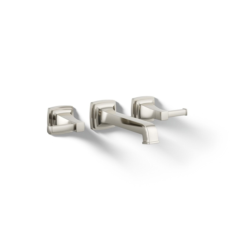 KOHLER K-T26432-4-SN Riff Wall-Mount Bathroom Sink Faucet Trim, 1.2 Gpm In Vibrant Polished Nickel