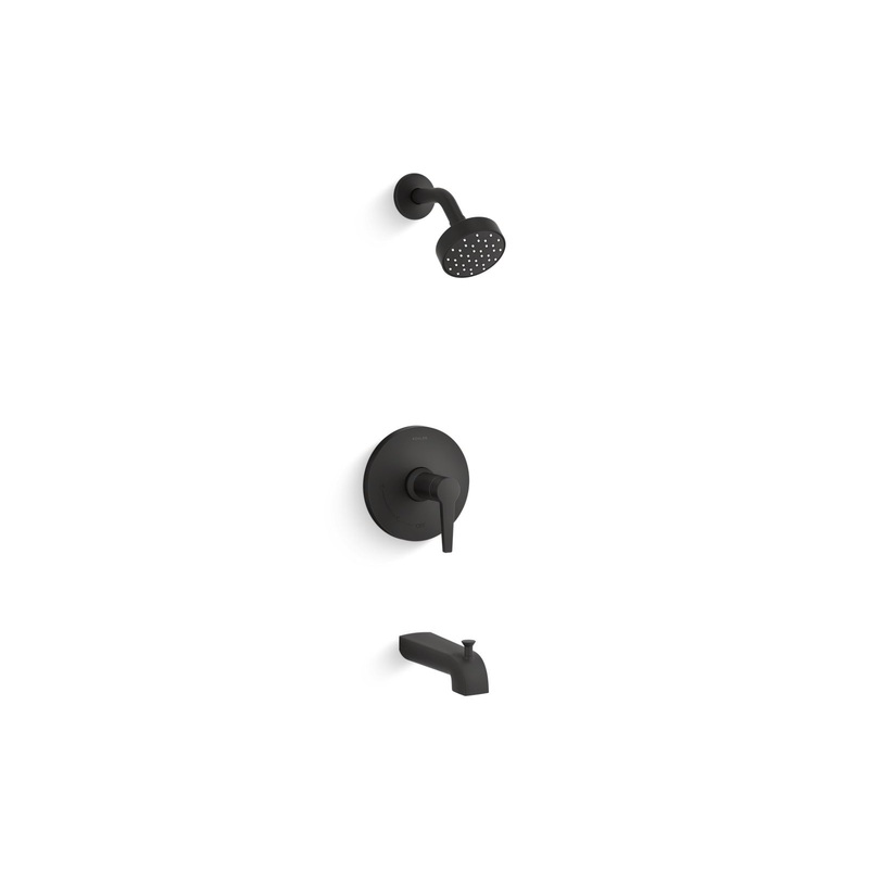 KOHLER K-TS97074-4G-BL Pitch Rite-Temp Bath And Shower Trim Kit, 1.75 Gpm In Matte Black