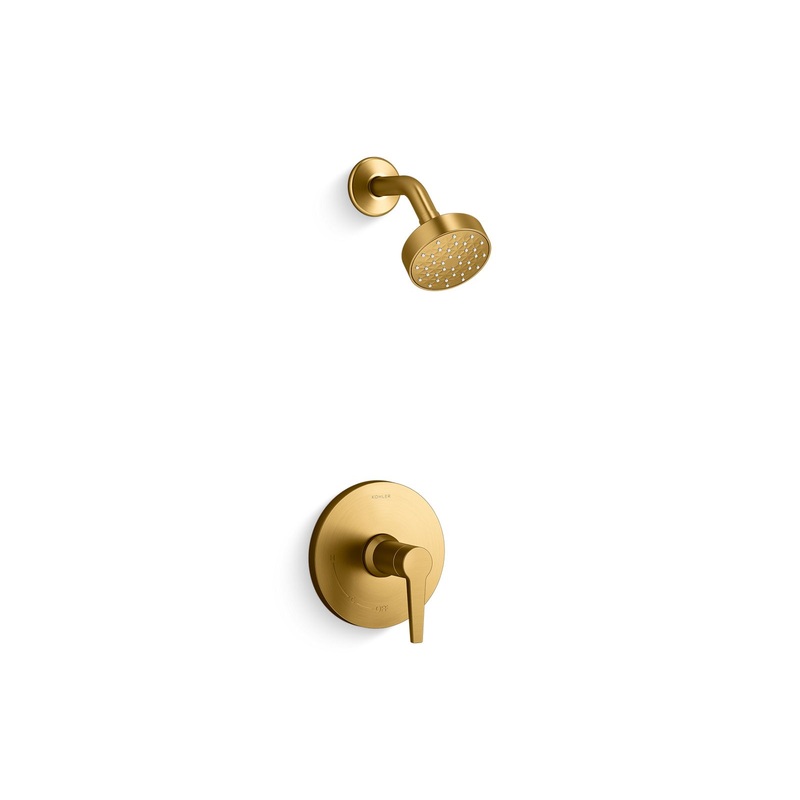KOHLER K-TS97077-4G-2MB Pitch Rite-Temp Shower Trim Kit, 1.75 Gpm In Vibrant Brushed Moderne Brass