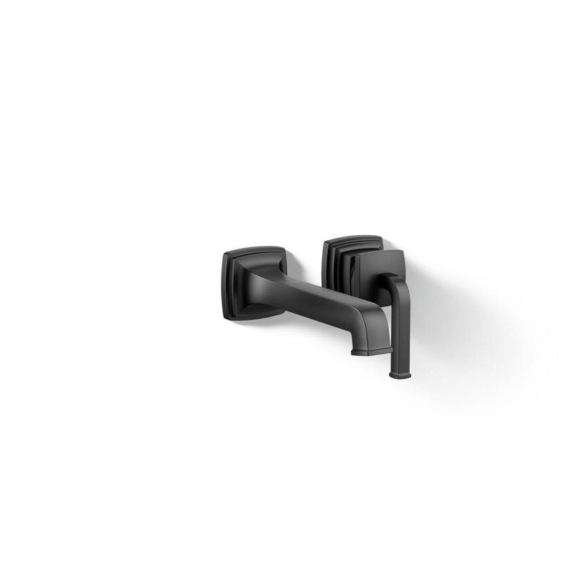 KOHLER K-26431-4-BL Riff Wall-Mount Single-Handle Bathroom Sink Faucet, 1.2 Gpm In Matte Black