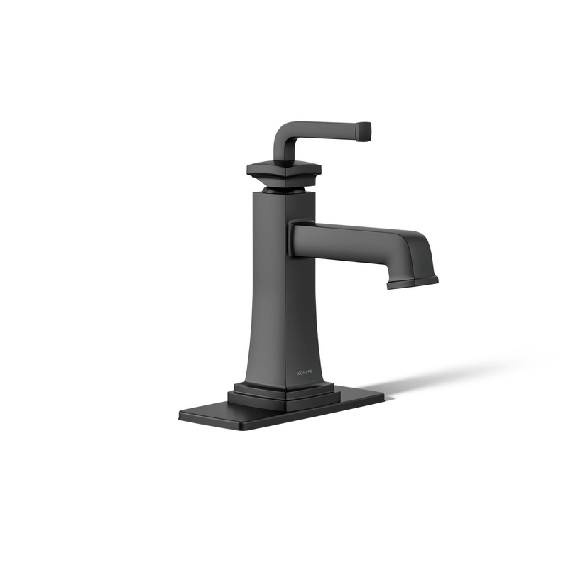 KOHLER K-27400-4N-BL Riff Single-Handle Bathroom Sink Faucet, 0.5 Gpm In Matte Black
