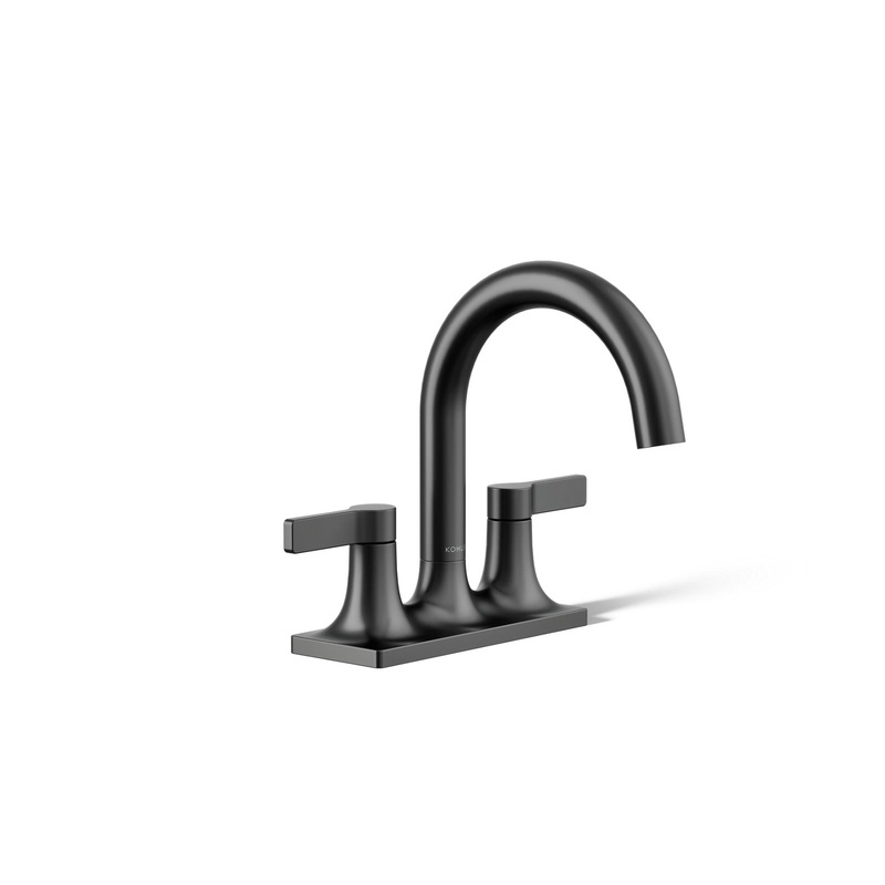 KOHLER K-28124-4-BL Venza Centerset Bathroom Sink Faucet, 1.2 Gpm In Matte Black