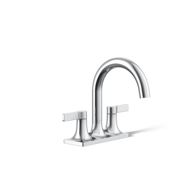 KOHLER K-28124-4-CP Venza Centerset Bathroom Sink Faucet, 1.2 Gpm In Polished Chrome