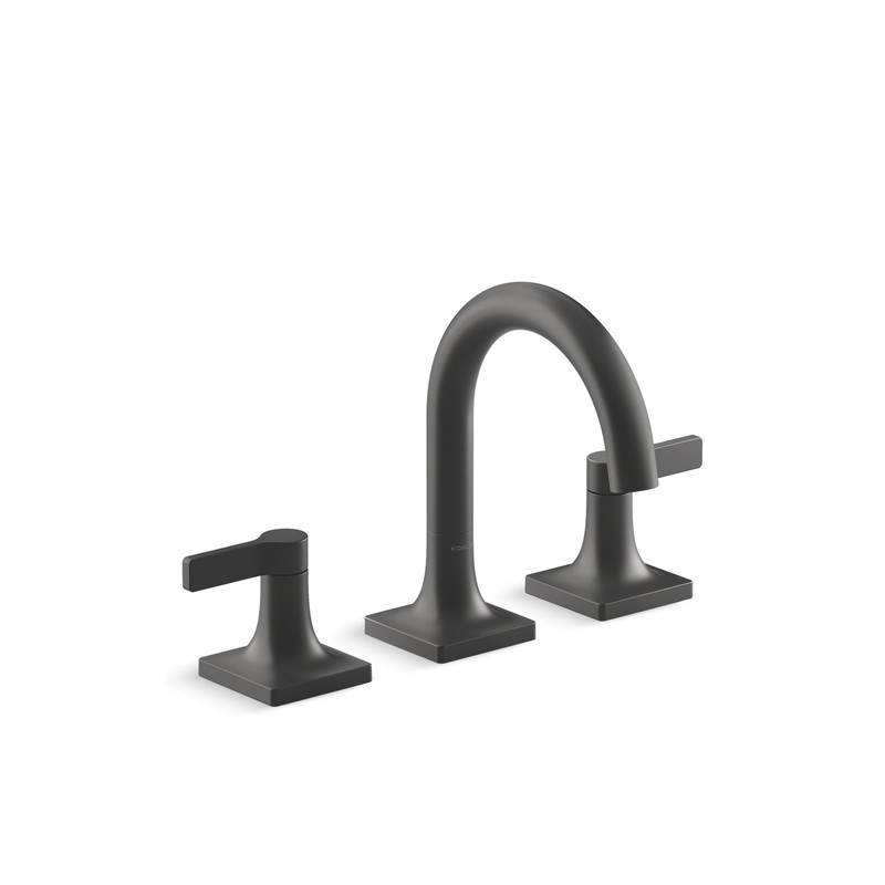 KOHLER K-28125-4-BL Venza Widespread Bathroom Sink Faucet, 1.2 Gpm In Matte Black