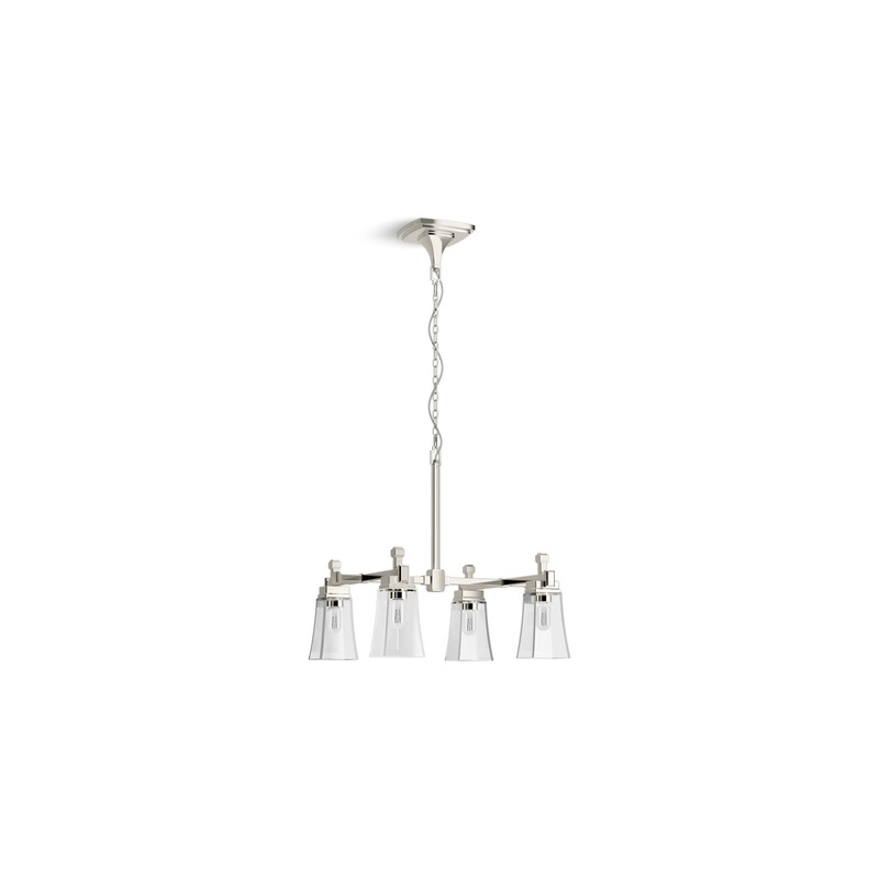 KOHLER K-31758-CH04-SNL Riff 24" Chandelier In Polished Nickel