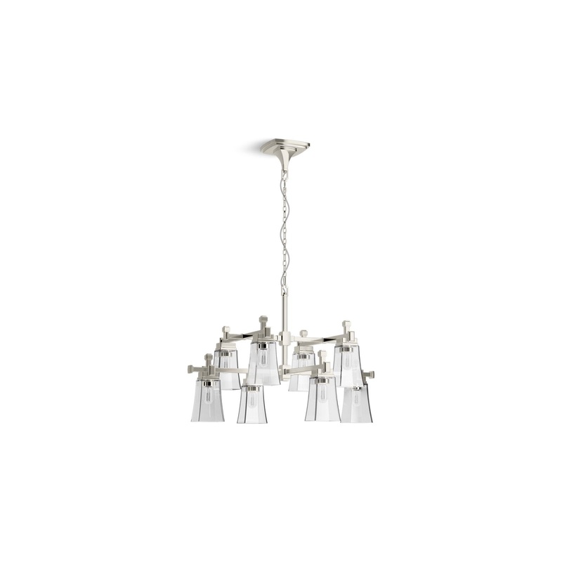 KOHLER K-31759-CH08-SNL Riff 35" Chandelier In Polished Nickel