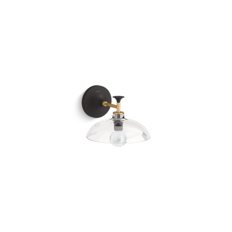 KOHLER K-31768-SC01-BML Tone One-Light Sconce In Black with Brass Trim