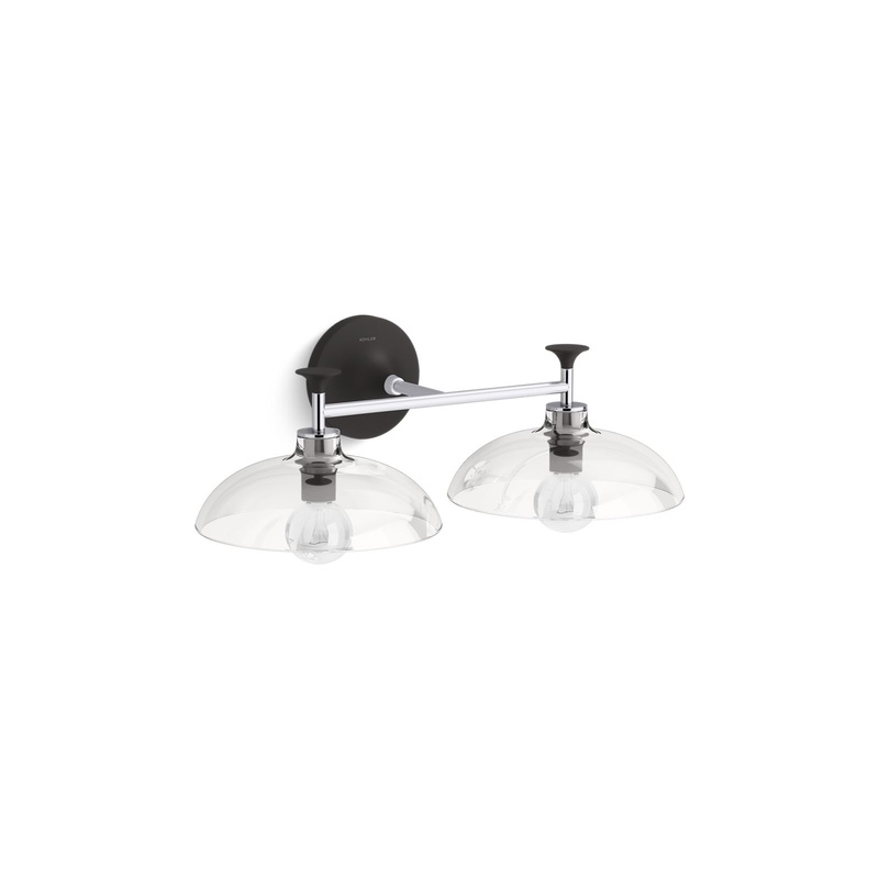 KOHLER K-31769-SC02-CBL Tone Two-Light Sconce In Polished Chrome with Matte Black