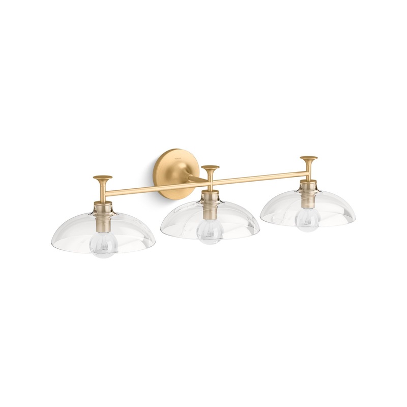 KOHLER K-31770-SC03-2GL Tone Three-Light Sconce In Brushed Moderne Brass