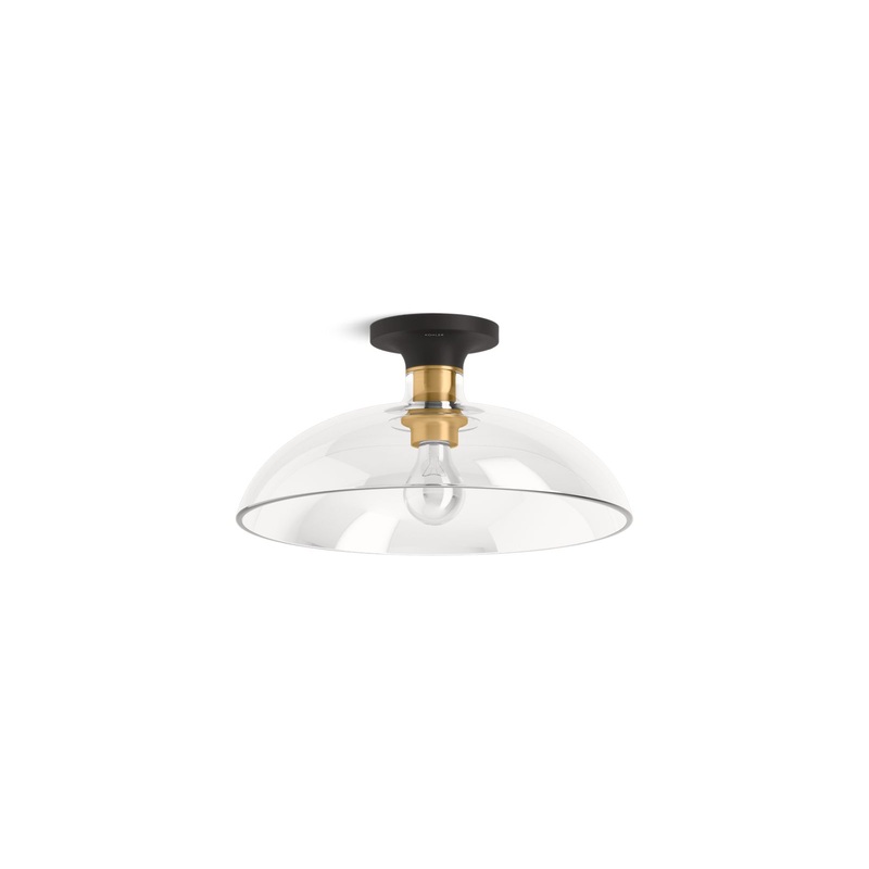 KOHLER K-31772-FM01-BML Tone 15" Flush-Mount In Black with Brass Trim