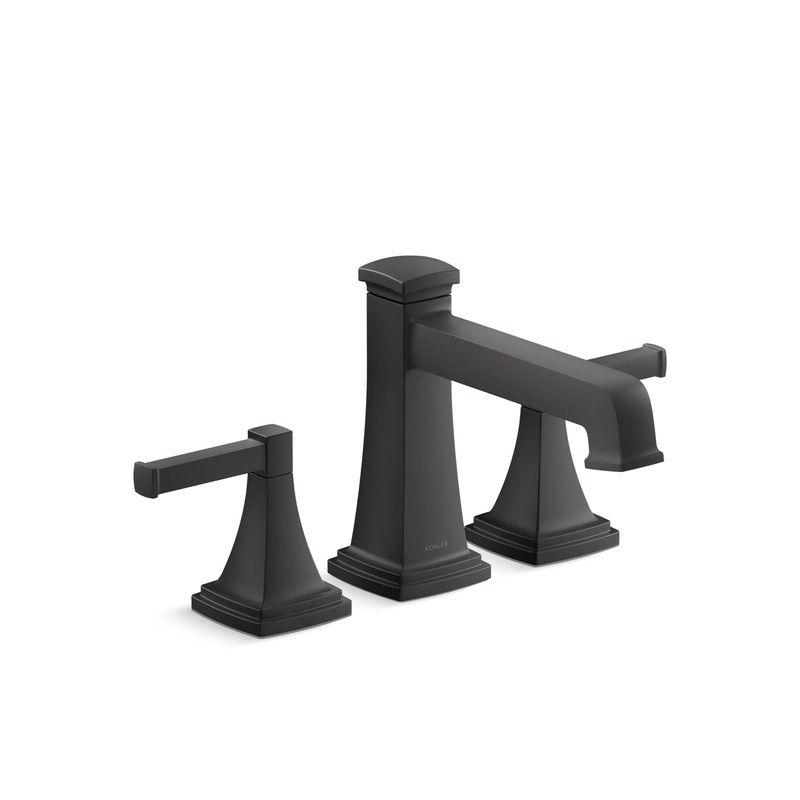 KOHLER K-T26436-4-BL Riff Deck-Mount Bath Faucet Trim With Diverter In Matte Black