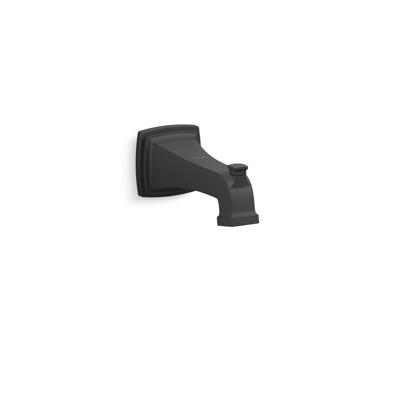 KOHLER K-27406-BL Riff Wall-Mount Bath Spout With Diverter In Matte Black