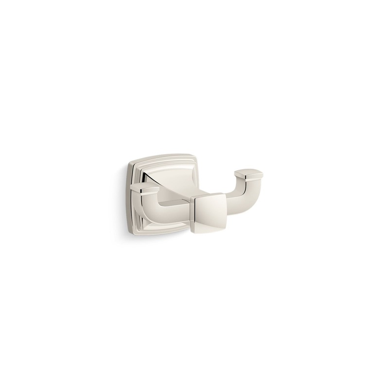 KOHLER K-27411-SN Riff Double Robe Hook In Vibrant Polished Nickel