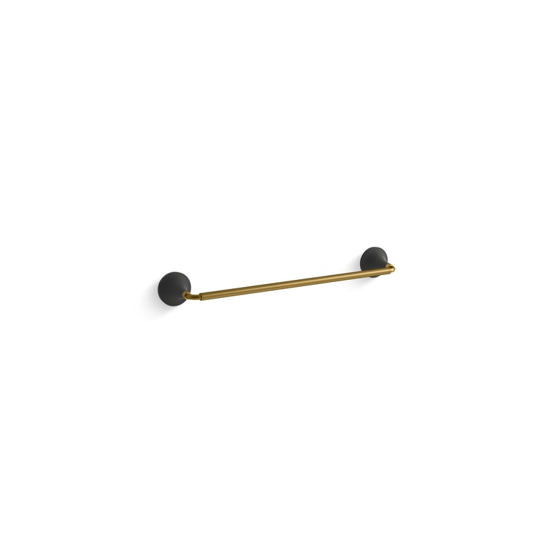 KOHLER K-27425-BMB Tone 18" Towel Bar In Matte Black with Moderne Brass