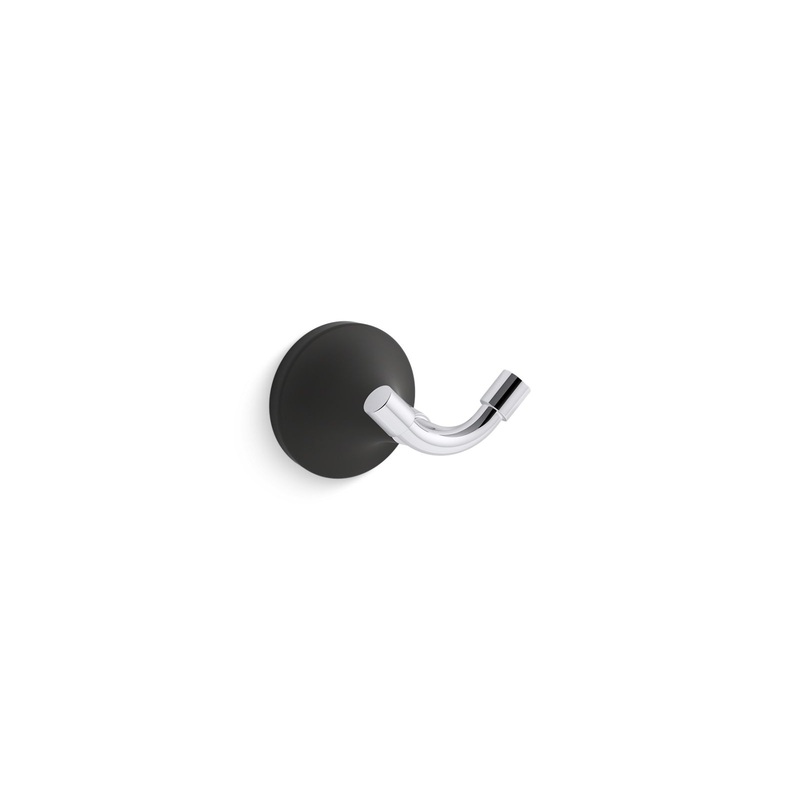 KOHLER K-27427-CBL Tone Robe Hook In Polished Chrome with Matte Black