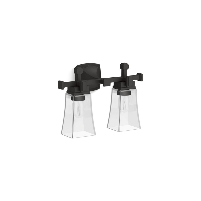 KOHLER K-31756-SC02-BLL Riff Two-Light Sconce In Matte Black