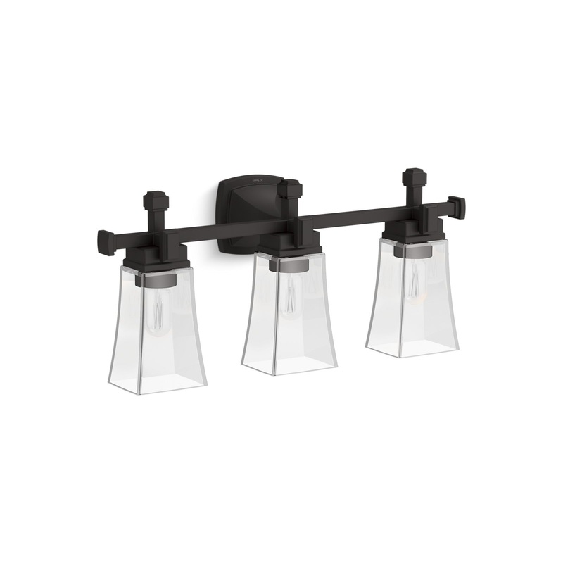 KOHLER K-31757-SC03-BLL Riff Three-Light Sconce In Matte Black