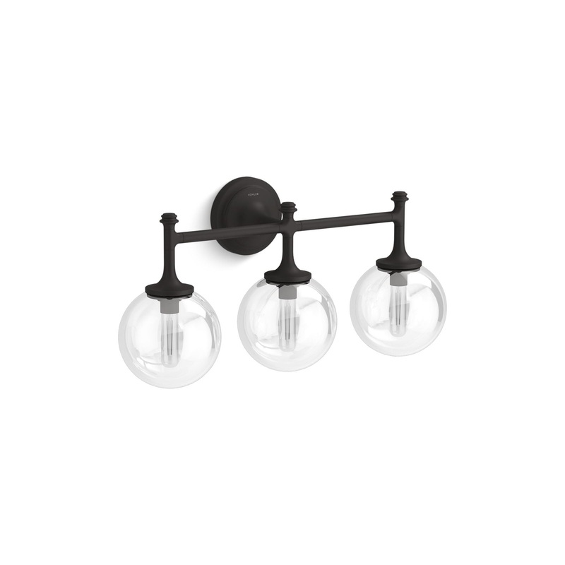 KOHLER K-31763-SC03-BLL Bellera Three-Light Sconce In Matte Black
