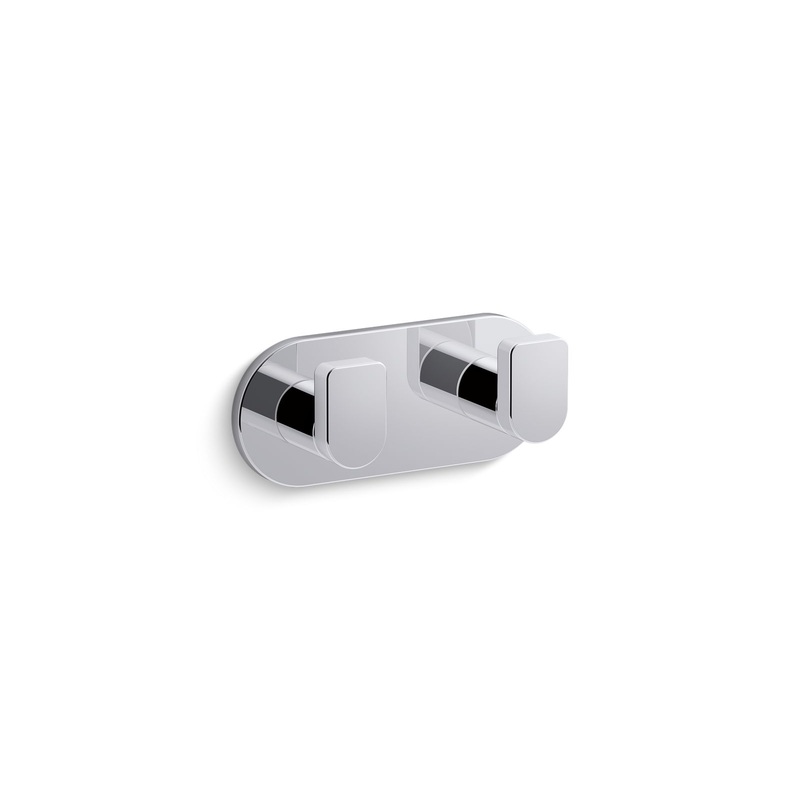 KOHLER K-73146-CP Composed Double Robe Hook In Polished Chrome