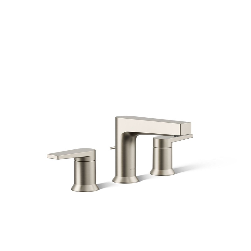 KOHLER K-97100-4-BN Taut Widespread Bathroom Sink Faucet, 1.2 Gpm In Vibrant Brushed Nickel