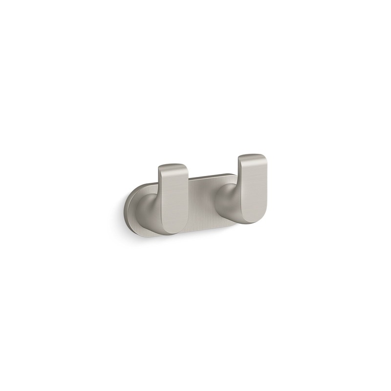 KOHLER K-97500-BN Avid Double Robe Hook In Vibrant Brushed Nickel
