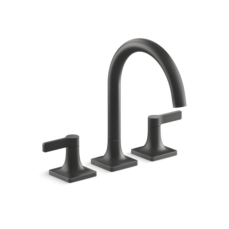 KOHLER K-T28131-4-BL Venza Deck-Mount Bath Faucet Trim In Matte Black
