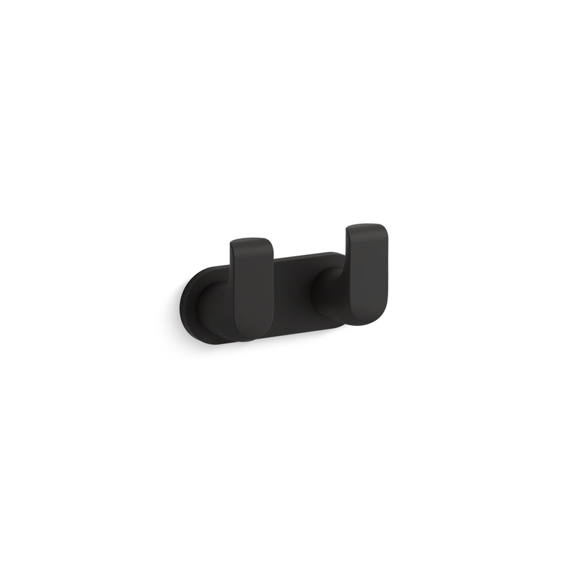 KOHLER K-97500-BL Avid Double Robe Hook In Matte Black