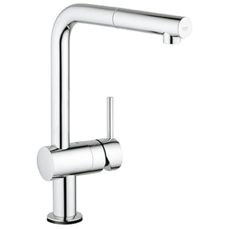 GROHE 30218001 Minta Chrome Single-Handle Pull-Out Kitchen Faucet Single Spray 1.75 GPM with Touch Technology