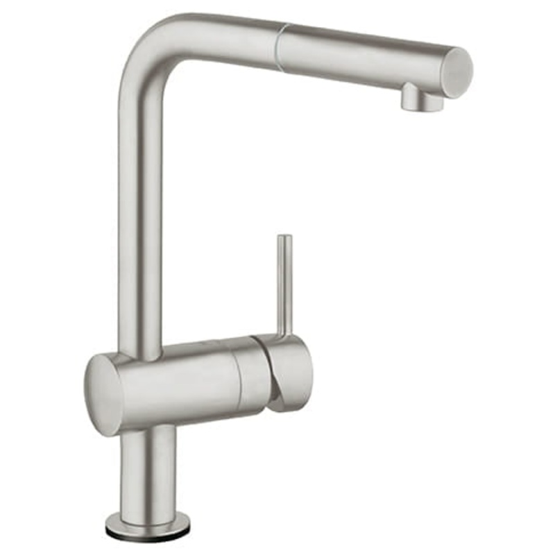 GROHE 30218DC1 Minta Supersteel Single-Handle Pull-Out Kitchen Faucet Single Spray 1.75 GPM with Touch Technology