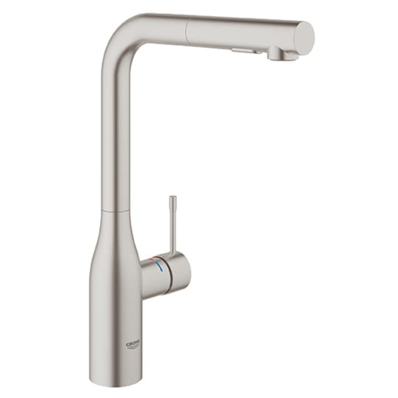 GROHE 30271DC0 Essence New Supersteel Single-Handle Pull-Out Kitchen Faucet Dual Spray 1.75 GPM