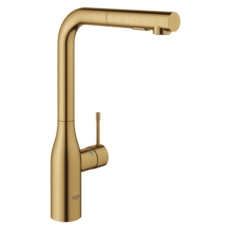 GROHE 30271GN0 Essence New Brushed Cool Sunrise Single-Handle Pull-Out Kitchen Faucet Dual Spray 1.75 GPM