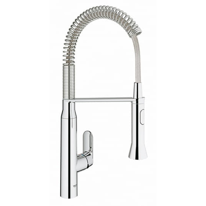 GROHE 31380000 K7 Chrome K7 Medium Single-Handle Semi-Pro Dual Spray Kitchen Faucet 1.75 GPM
