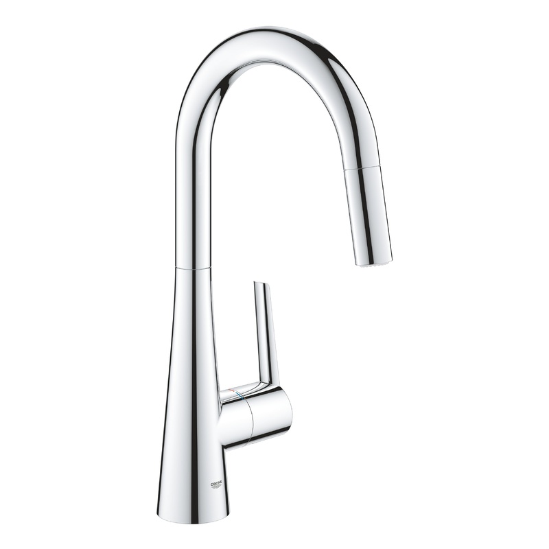 GROHE 32226003 Grohe Zedra Chrome Single-Handle Pull Down Kitchen Faucet Dual Spray 1.75 GPM