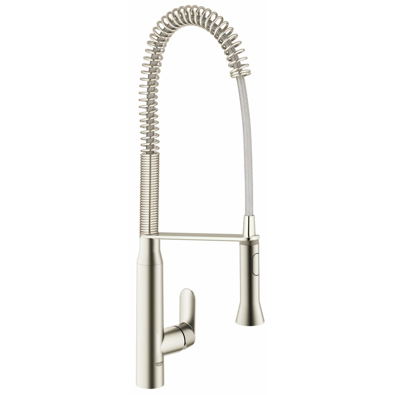 GROHE 32951DC0 K7 Supersteel K7 Single-Handle Semi-Pro Dual Spray Kitchen Faucet 1.75 GPM