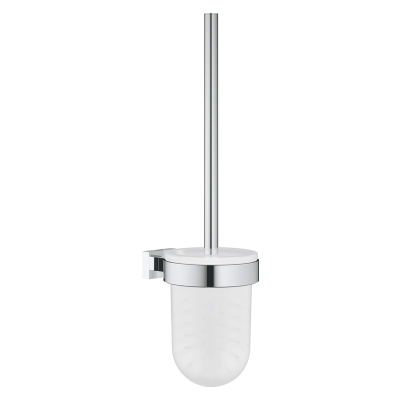 GROHE 40513001 Essentials Cube Chrome Toilet Brush Set