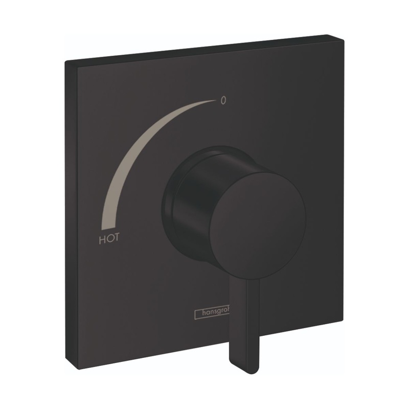 HANSGROHE 15724671 Matte Black Ecostat Square Modern Pressure Balance Trim