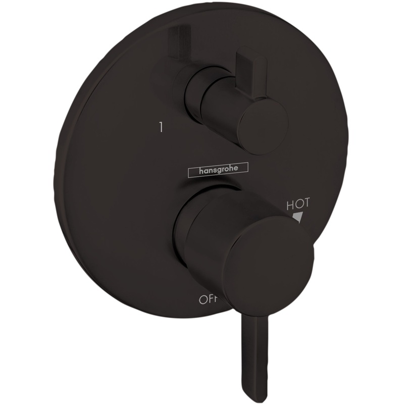 HANSGROHE 04447670 Matte Black Ecostat Modern Pressure Balance Trim