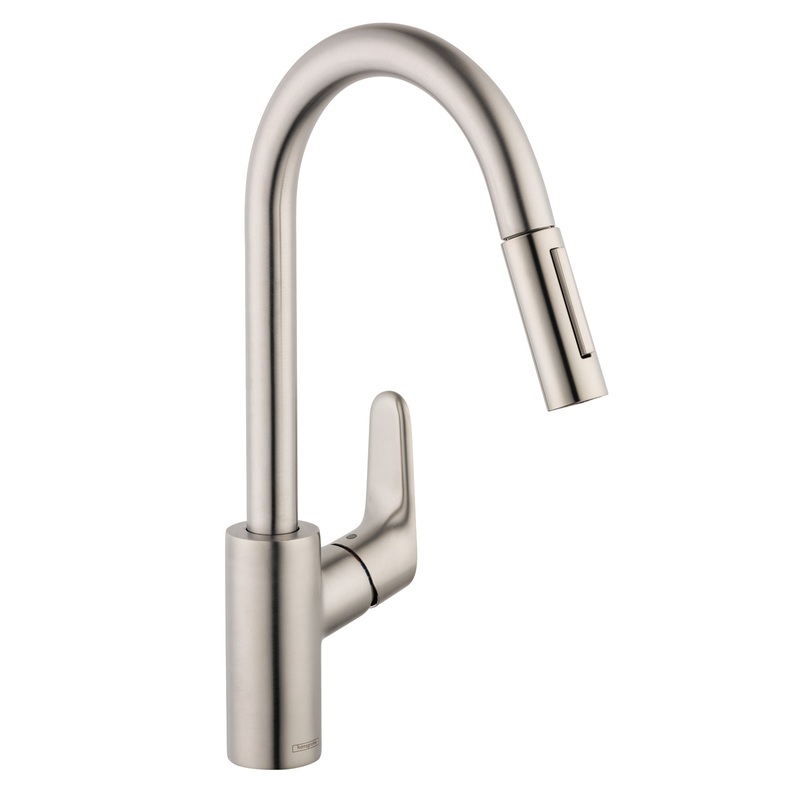 HANSGROHE 04505800 Stainless Steel Optic Focus Modern Kitchen Faucet 1.75 GPM
