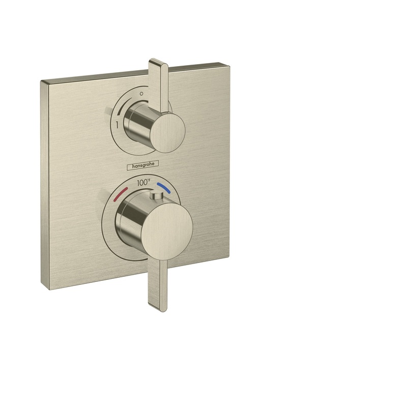HANSGROHE 15712821 Brushed Nickel Ecostat Square Modern Thermostatic Trim