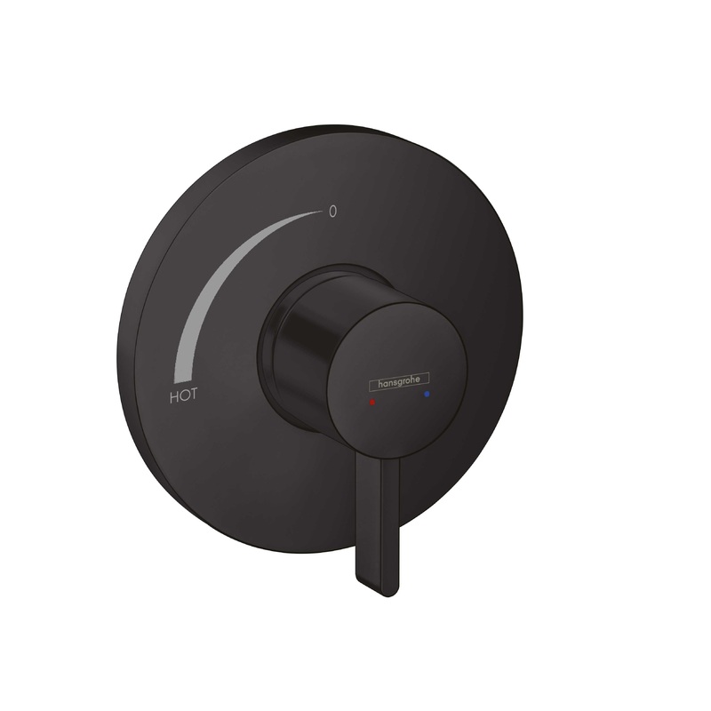 HANSGROHE 15739671 Matte Black Ecostat S Modern Pressure Balance Trim