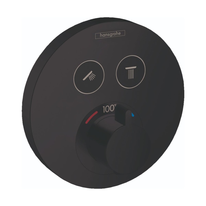 HANSGROHE 15743671 Matte Black ShowerSelect S Modern Thermostatic Trim
