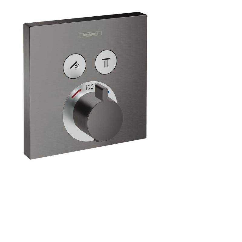 HANSGROHE 15763341 Brushed Black Chrome ShowerSelect Modern Thermostatic Trim