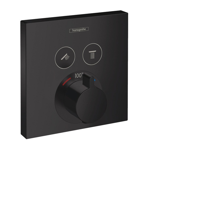 HANSGROHE 15763671 Matte Black ShowerSelect Modern Thermostatic Trim