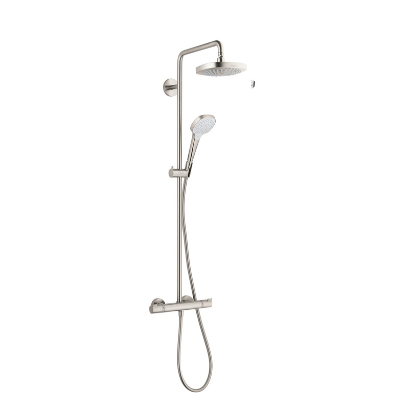 HANSGROHE 27257821 Brushed Nickel Croma Select E Modern Showerpipe 2 GPM